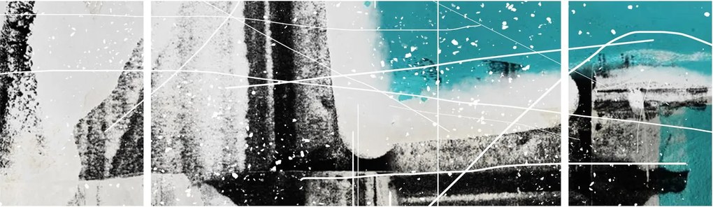 Obraz - Turkusowa abstrakcja (170x50 cm)