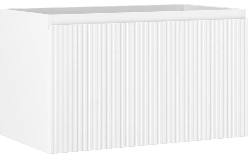 Mexen Rivel szafka łazienkowa podumywalkowa 80 cm, 1 szuflada, ryflowana , biała mat - 91A20-08047-1-BF01