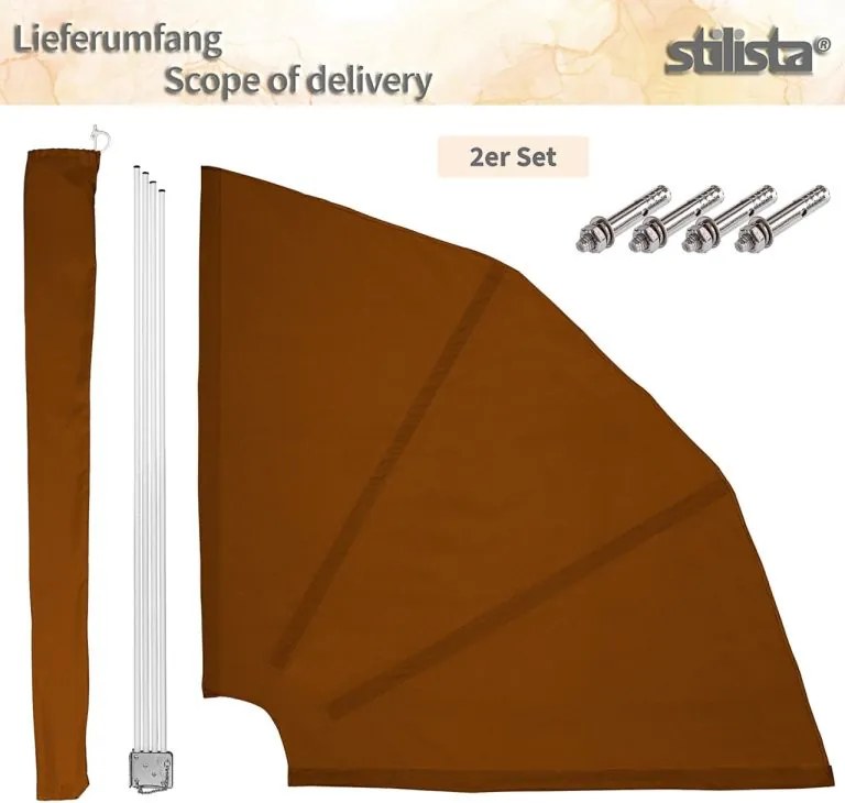 STILISTA parawan balkonowy, 140 x 140, brązowy