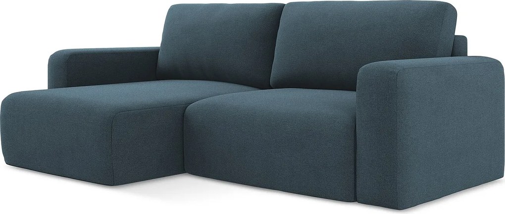 Narożnik lewostronny z funkcją spania - z tkaniny strukturalnej - jeans - KONA