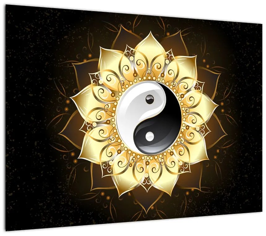 Obraz - Złoty Yin-Yang (70x50 cm)