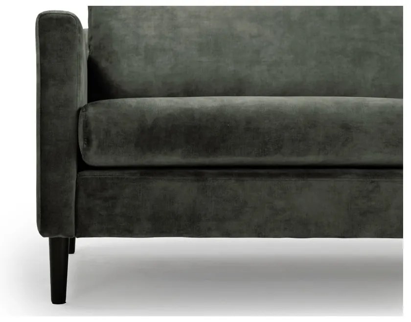 Zielonoszara sofa z aksamitnym obiciem Scandic Adagio, szer. 220 cm
