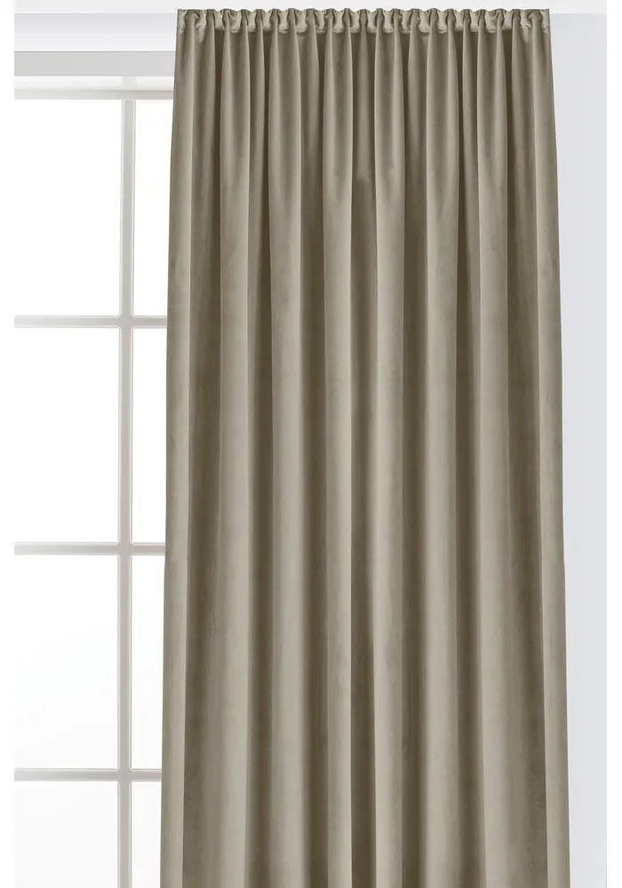 Beżowa aksamitna zasłona częściowo zaciemniająca (dimout) 530x175 cm Velto – Filumi