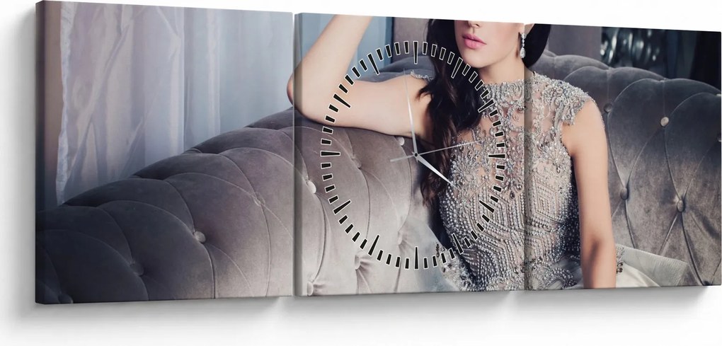 Obraz - Glamour (z zegarem) (90x30 cm)