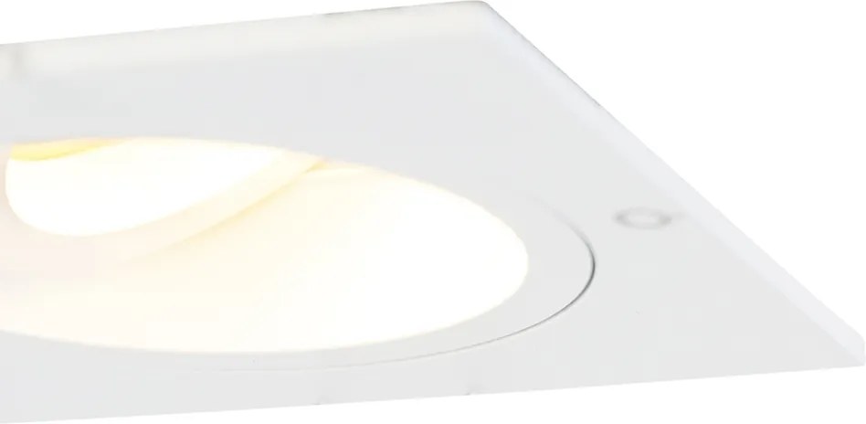 Zestaw 6 kwadratowych reflektorów wpuszczanych, obrotowych i uchylnych, biały - Chuck