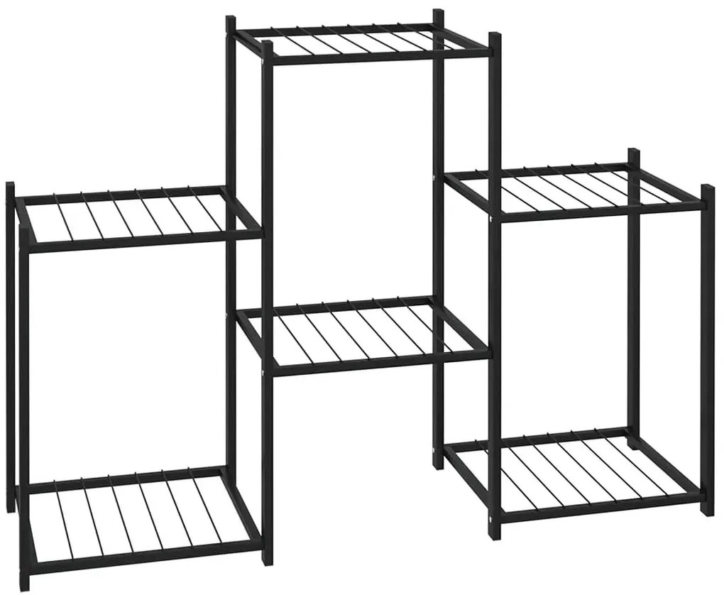 Minimalistyczny czarny kwietnik z metalu E6-B98