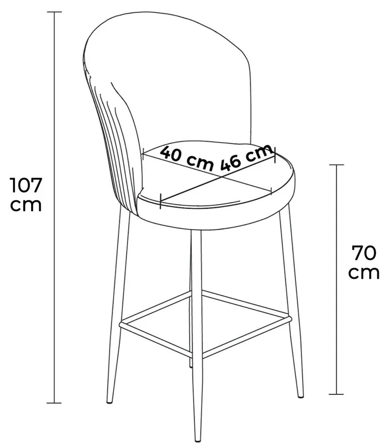 Zestaw krzeseł barowych Fora Anthracite and White,6 szt., 6 szt.