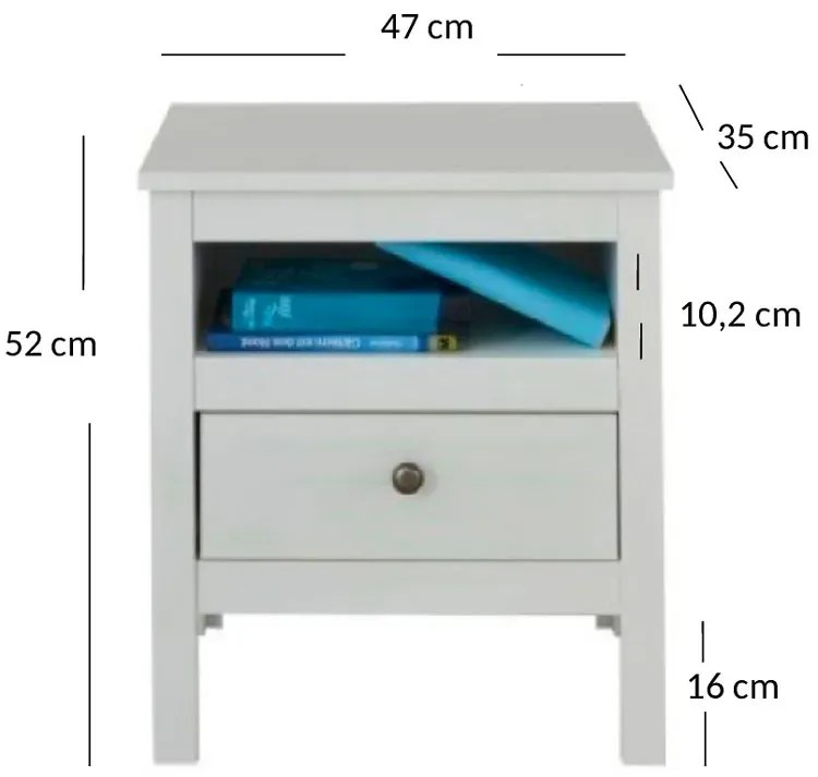 Skandynawska biała szafka nocna z szufladą N8-C78