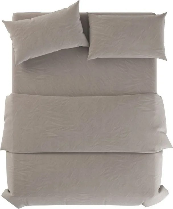 Jasnoszaro-szarobrązowa lniana pościel jednoosobowa 135x200 cm Natural – Native Natural