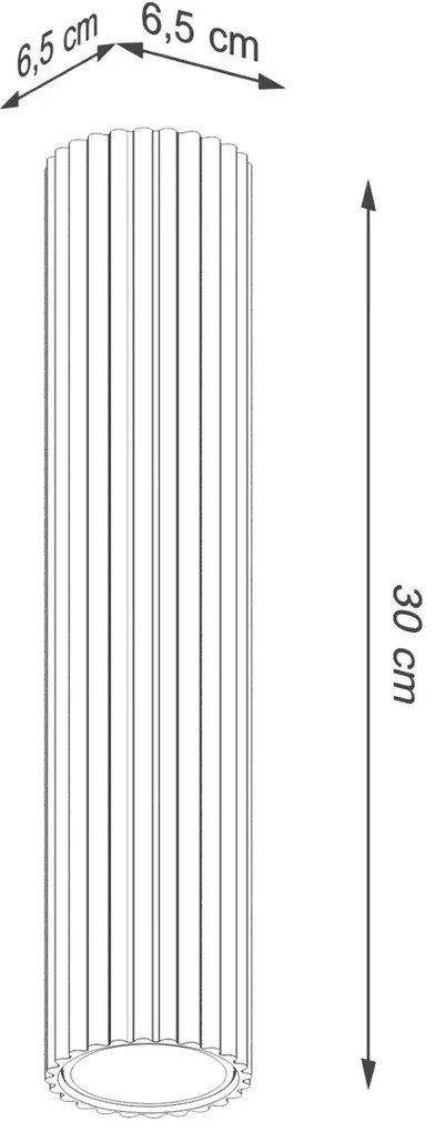 Plafon KARBON 30 biały ryflowany SOLLUX LIGHTING