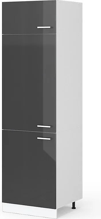 Szafka na lodówkę antracyt wysoki połysk 60x57.2x206.8 r-line