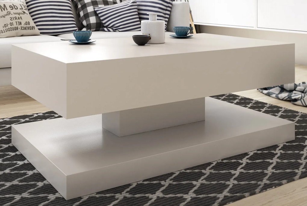 Prostokątny stolik kawowy Gemin 100x60, kaszmir