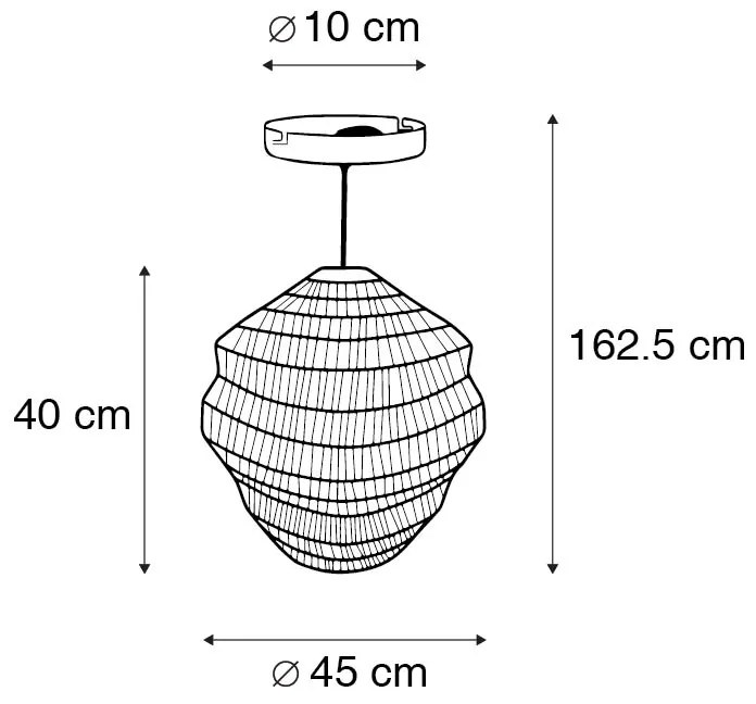 Orientalna lampa wisząca czarna 45 cm x 40 cm - VadiKolonialny Oswietlenie wewnetrzne