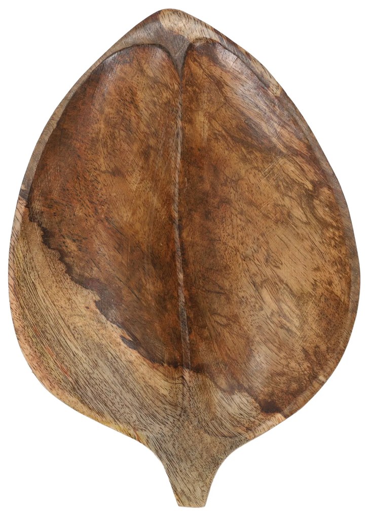 Deska do serwowania w kształcie liścia, drewno mango, 27 x 17 cm