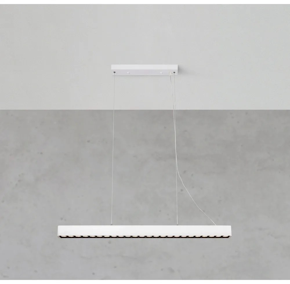 Biała lampa wisząca LED z metalowym kloszem Plano – Markslöjd