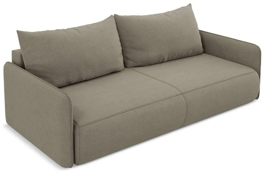 Beżowa rozkładana/ze schowkiem sofa 216 cm Nanea – Makamii