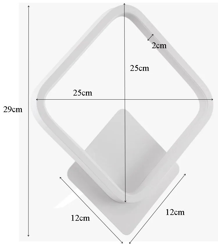 Kinkiet lampa wisząca LED kwadrat metalowa AT77-1KL-White
