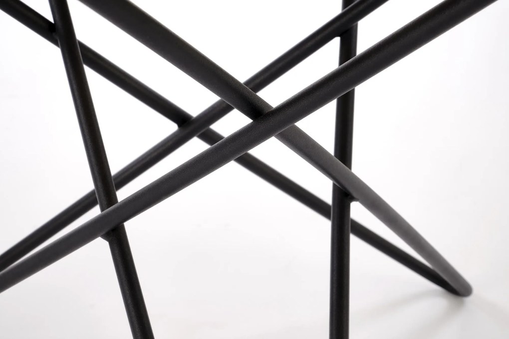 Okrągła ława spiek biały marmur/czarny 60/55 LEILA 2