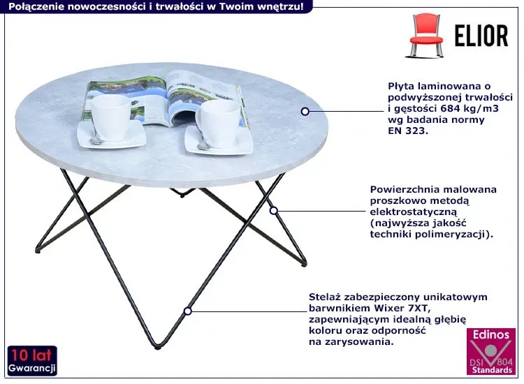 Nowoczesny stolik kawowy beton Almada 13X