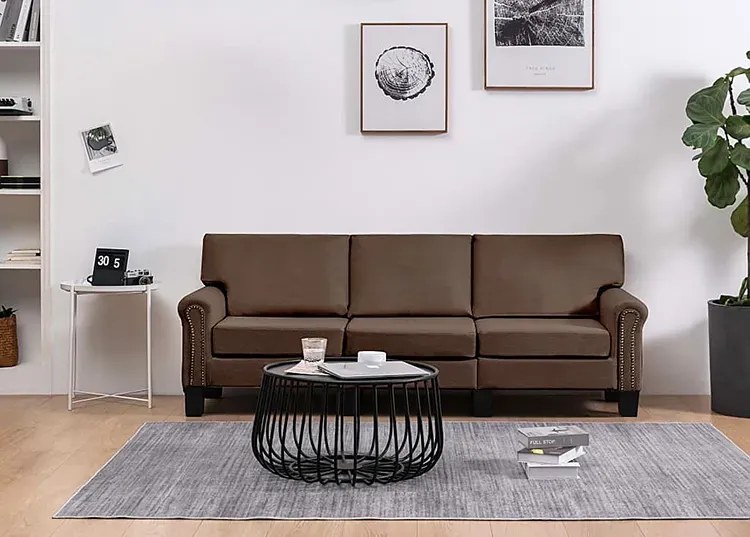 Trzyosobowa brązowa sofa - Alaia 3X