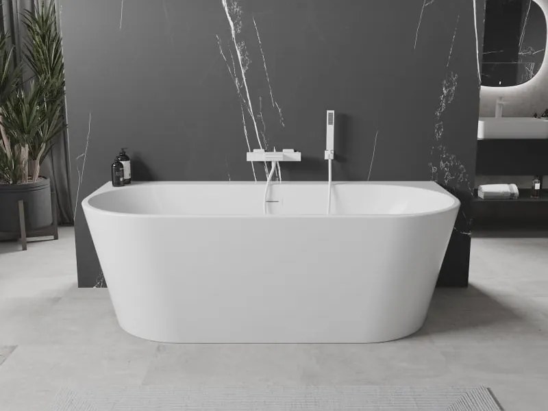 Mexen Oval+ wanna wolnostojąca przyścienna 170 x 80 cm, biała, przelew biały - 52681708000-20