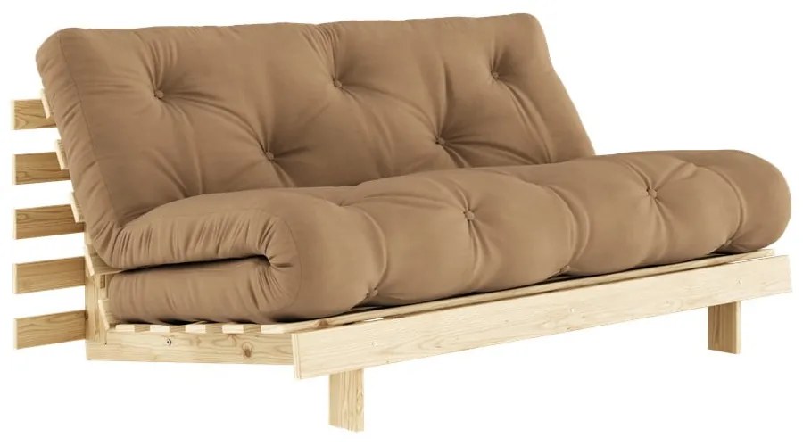 Brązowa rozkładana sofa 160 cm Roots – Karup Design