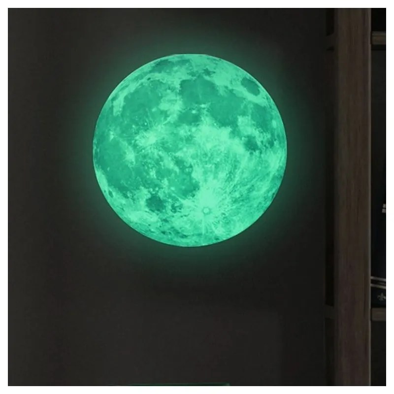 Świecąca naklejka dziecięca Ambiance Real Moon, ⌀ 30 cm