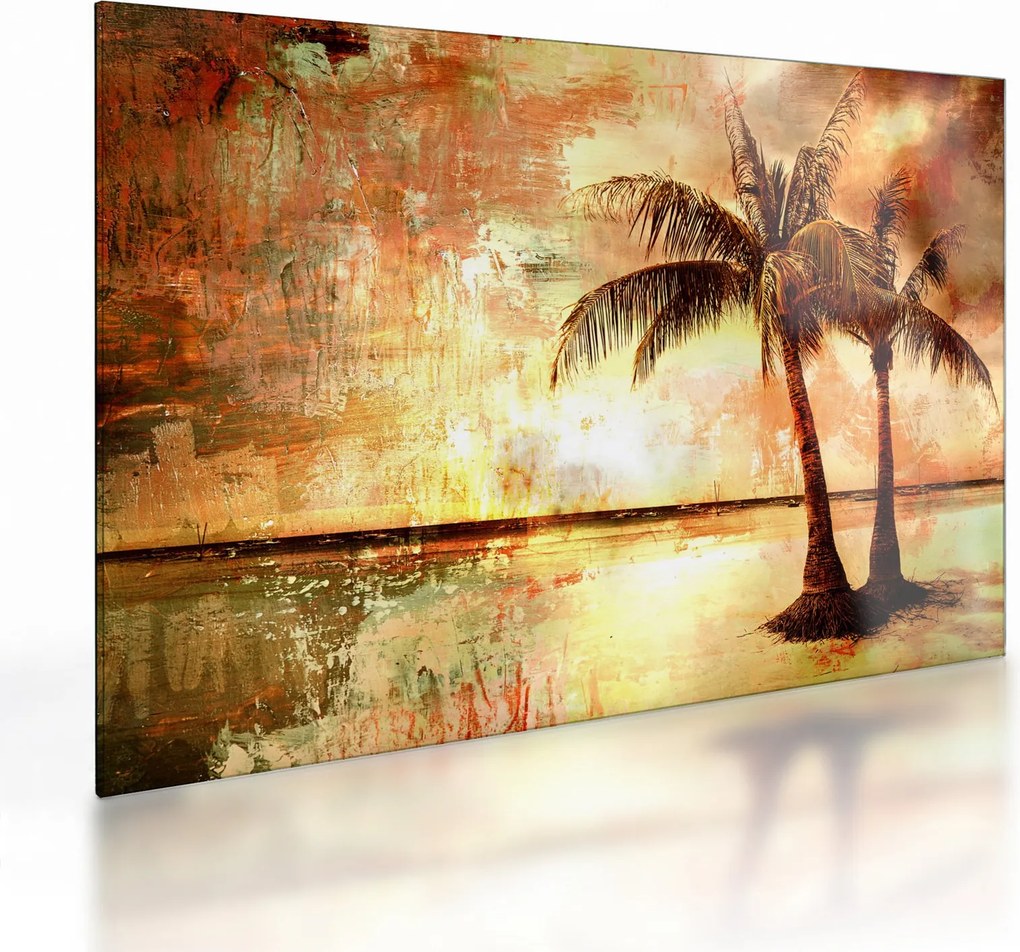 Obraz na szkle - Palmy na plaży (70x50 cm)
