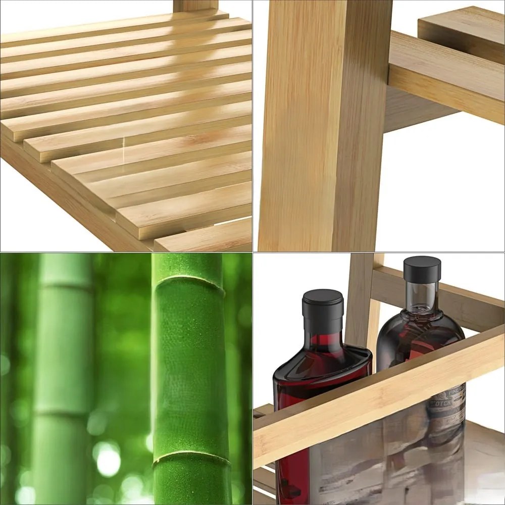 Regał bambusowy ZOJA, 4 półki, 48x32x123cm, brąz Casaria