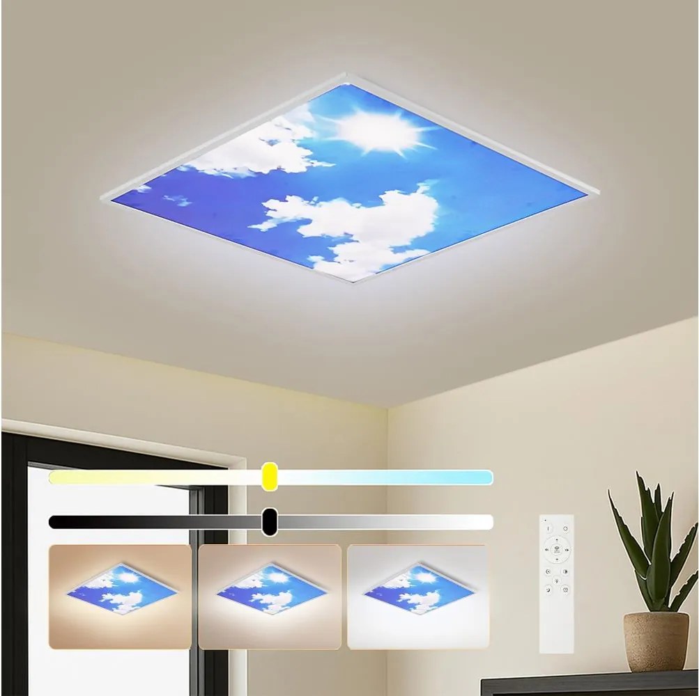 Brilagi-LED ściemnialna oprawa SLIMFRAME SKY LED/58W/230V 60x60 cm srebrna/niebieska + pilot