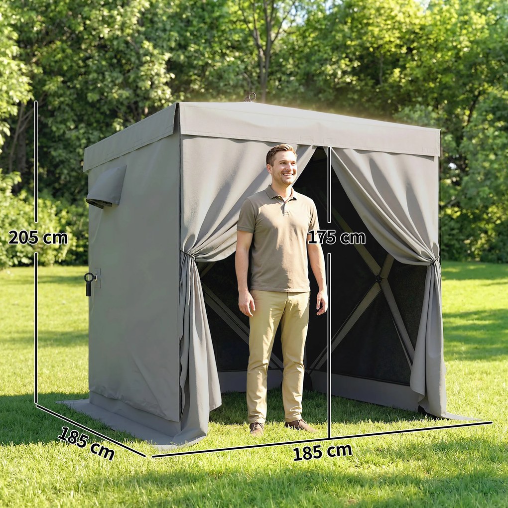 Outsunny Pawilon 1,85x1,85m Wodoodporny Stabilny Zimoodporny Pop-up Składany Pawilon z 4 Siatkowanymi Ścianami Bocznymi Torbą, UV 30+ | Aosom PL