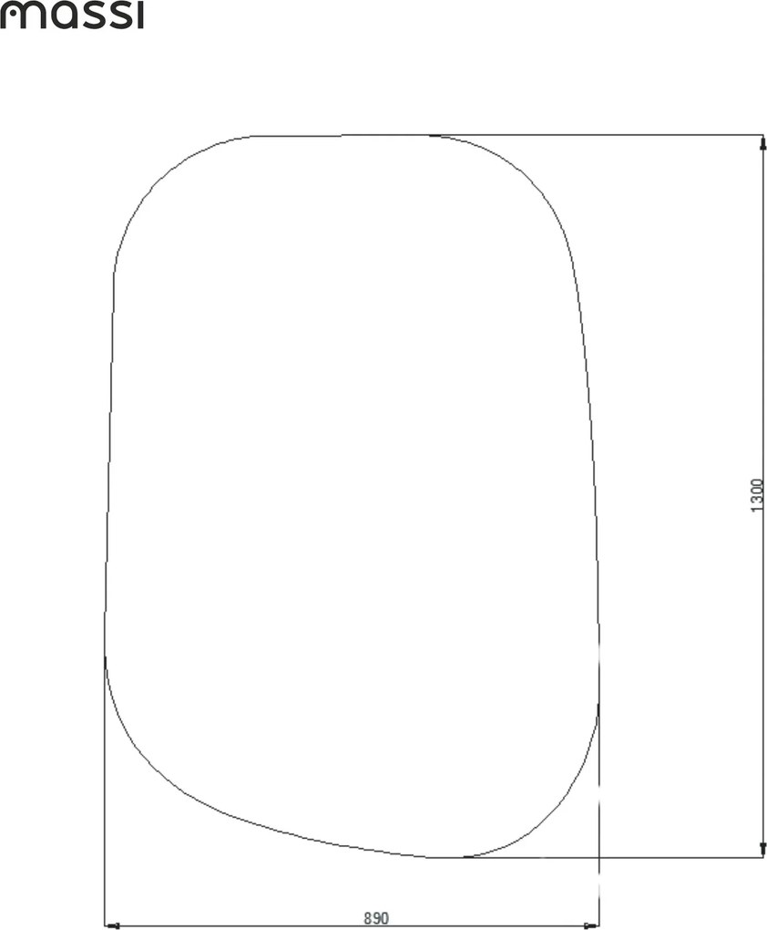 Lustro  dekoracyjne o nieregularnym kształcie z podświetleniem ORGANIC Calm LED | Różne rozmiary | Różne kolory : Kolor tafli szkła - Srebrny, Rozmiar - 89 x 130 cm