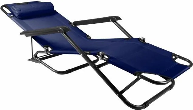 Składany leżak niebieski
