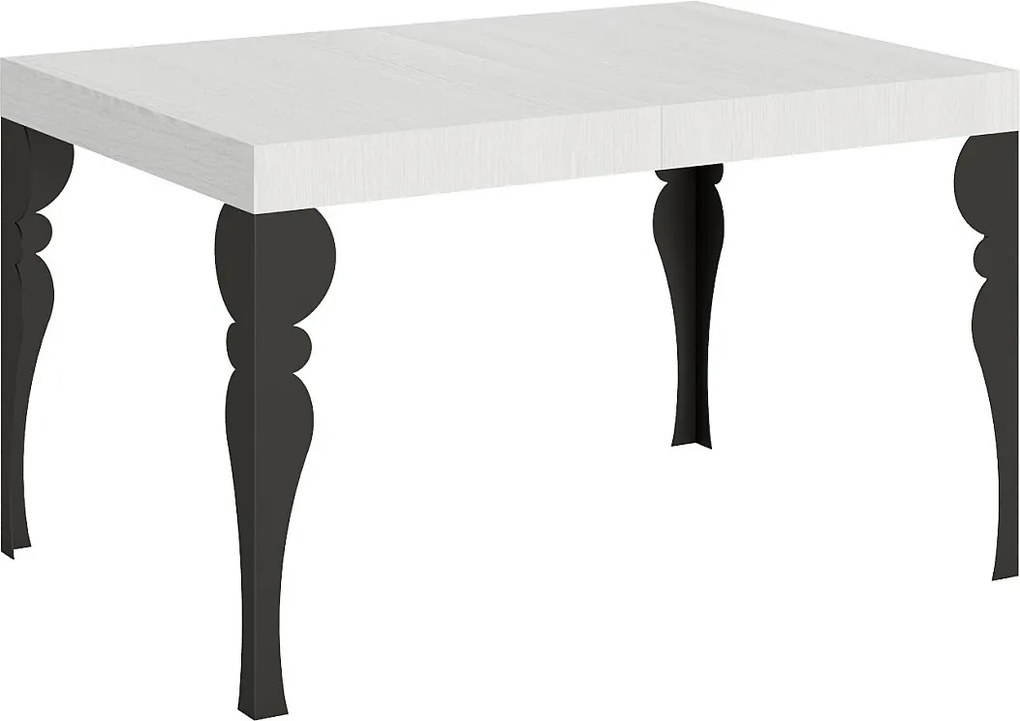 Stół rozkładany 140/224x80cm Paxon frassino biała nogi antracytowe