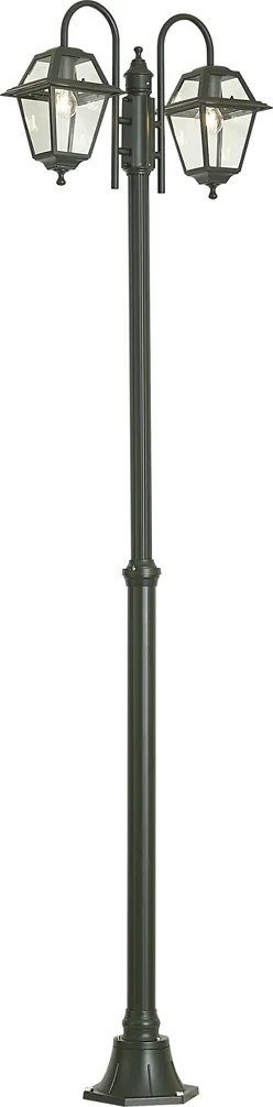 Klasyczny lampion ogrodowy ciemnozielony 235 cm 2-źródła światła IP44 - Berta