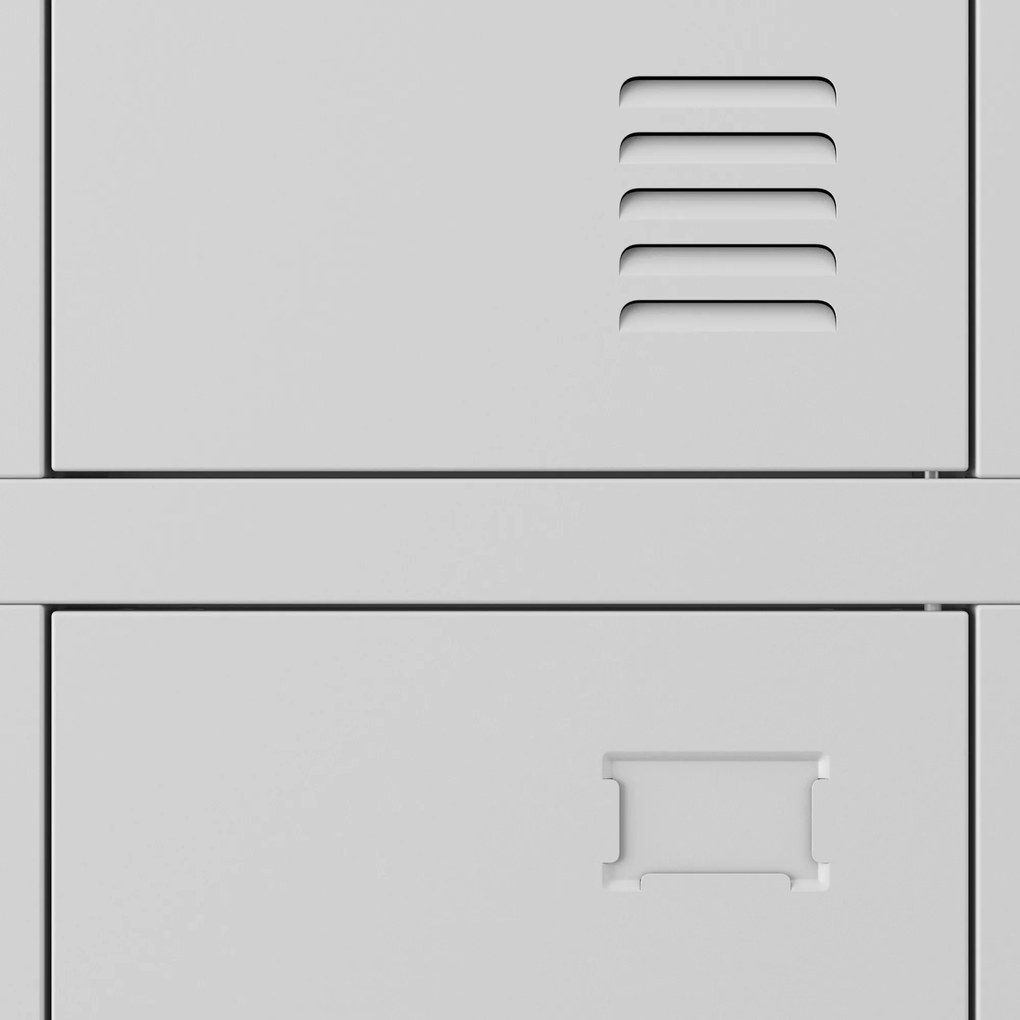 Szafka szkolna BHP szara: 6-komorowa IGOREK, 900 x 1500 x 450 mm