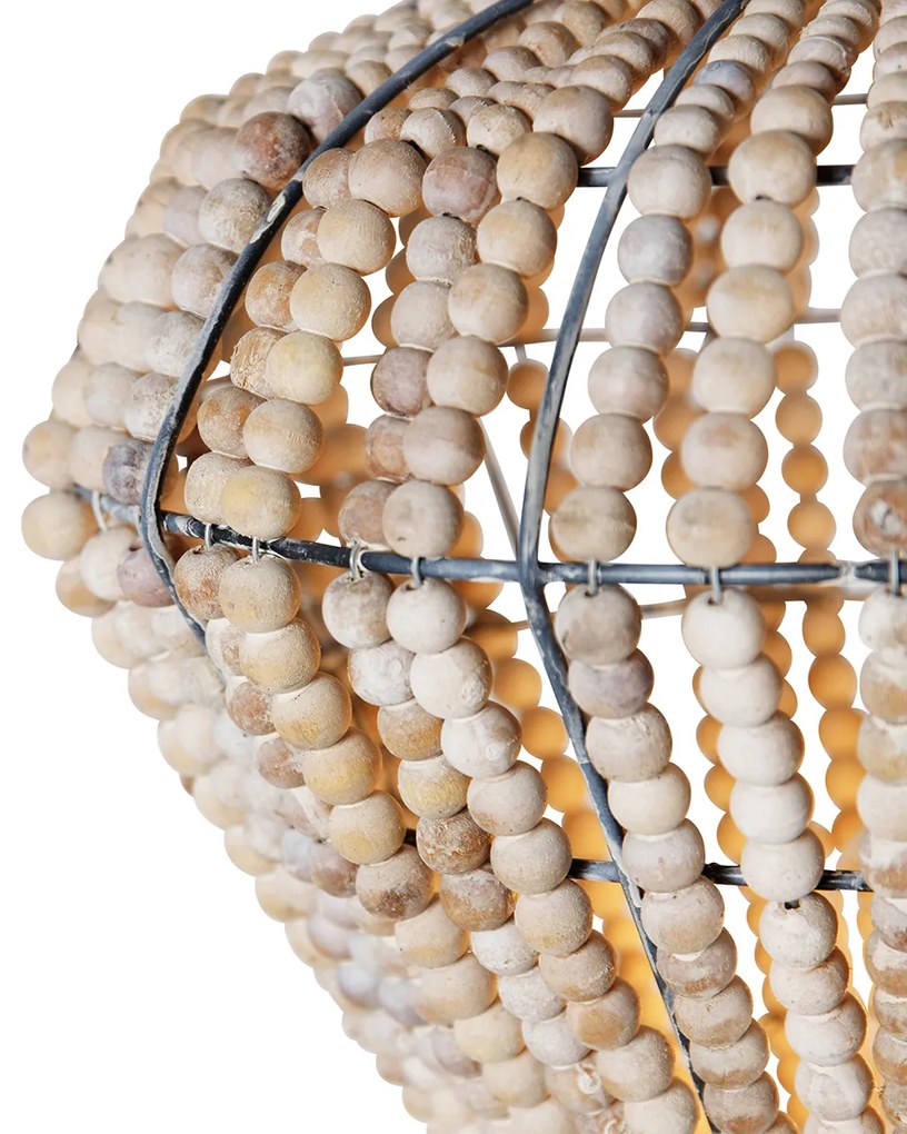 Orientalna lampa stojąca beżowa z koralikami - Moti