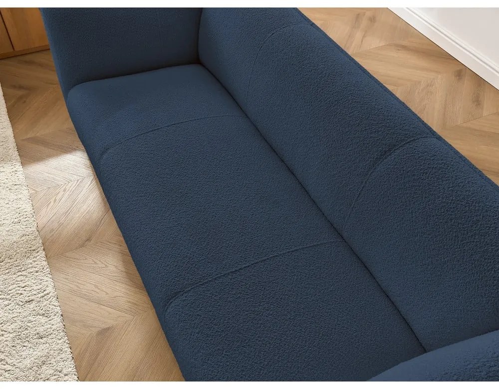 Ciemnoniebieska sofa z materiału bouclé 242 cm Giorgia – Bobochic Paris
