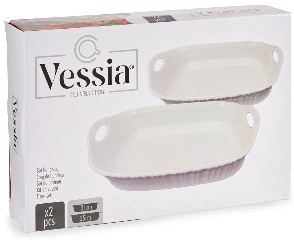 Naczynia do zapiekania z porcelany, zestaw 2 szt.