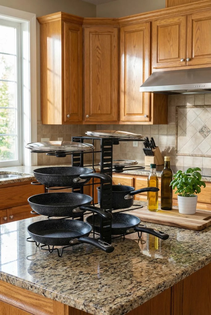 Stojący organizer na patelni i pokrywki D1-G09