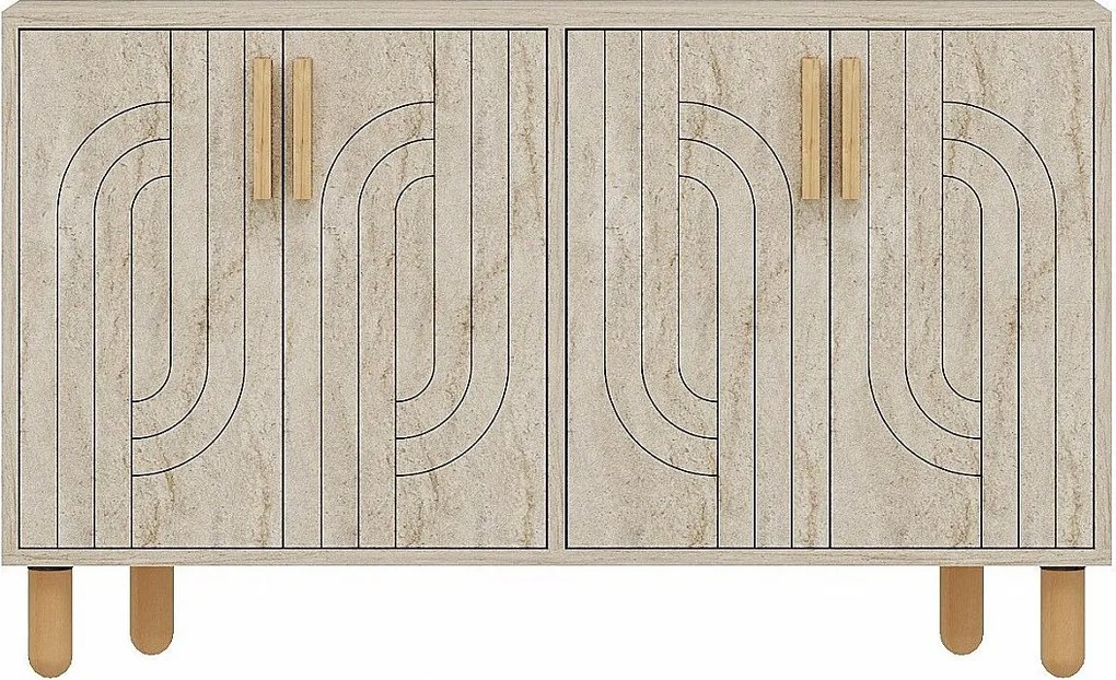 Komoda – 120 cm x 73,6 cm x 29,6 cm – trawertyn – płyta MDF