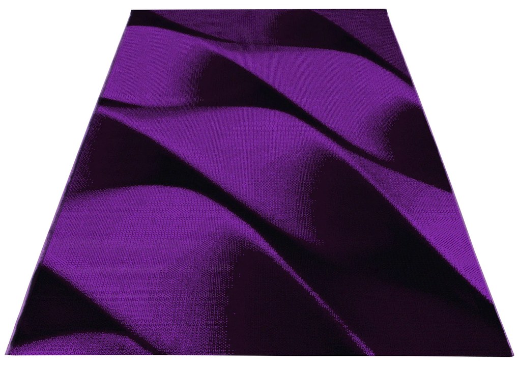 Dywan nowoczesny Parma Fale fioletowo-czarny 120 cm x 170 cm