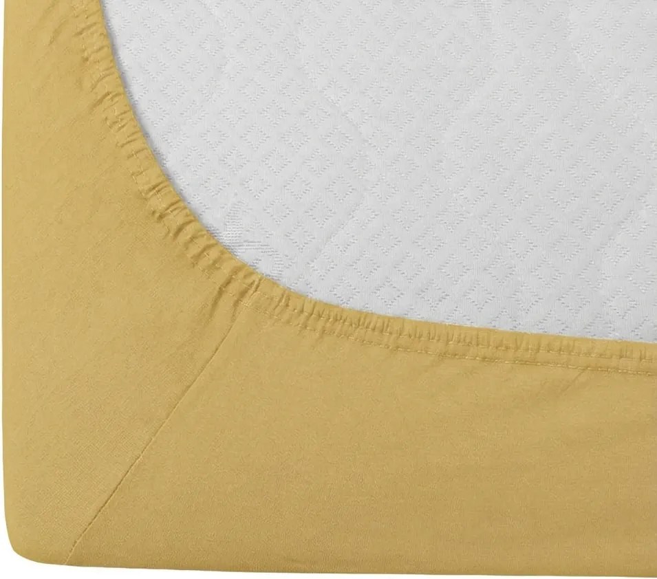 PrzytulneMieszkanie.pl Prześcieradło Jersey BASIC żółte 90 x 200 cm