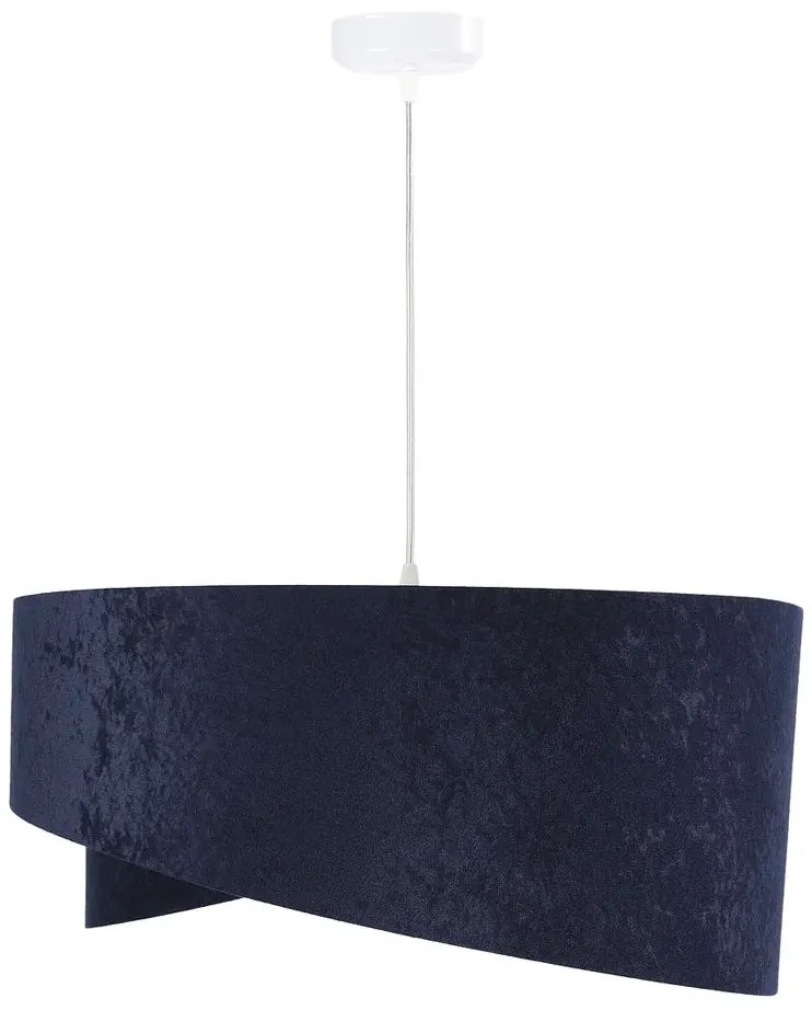Granatowo-biała lampa wisząca welurowa - 3X EX985 S6-P29