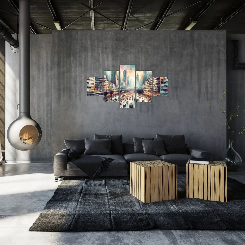 Obraz - Życie w wielkim mieście (125x70 cm)