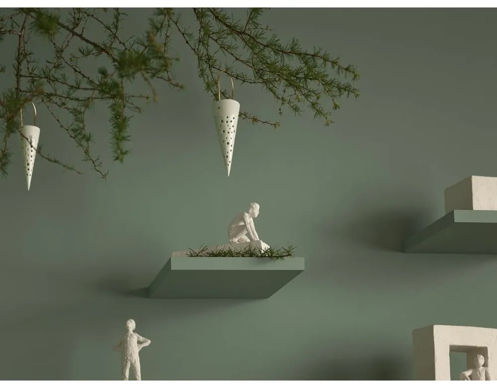 Biała ceramiczna wisząca dekoracja Kähler Design Cone, wys. 14,5 cm