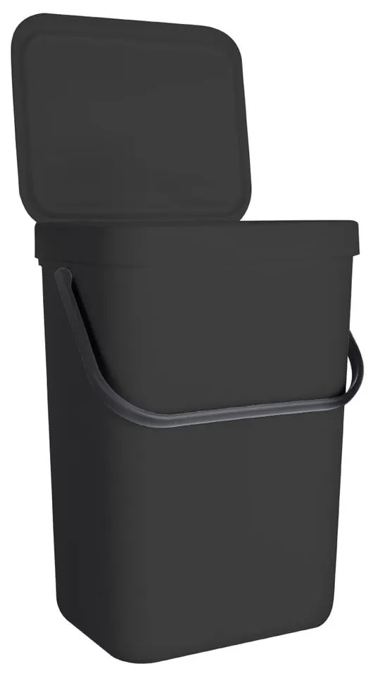 Czarny plastikowy kosz na śmieci 10 l – Orion