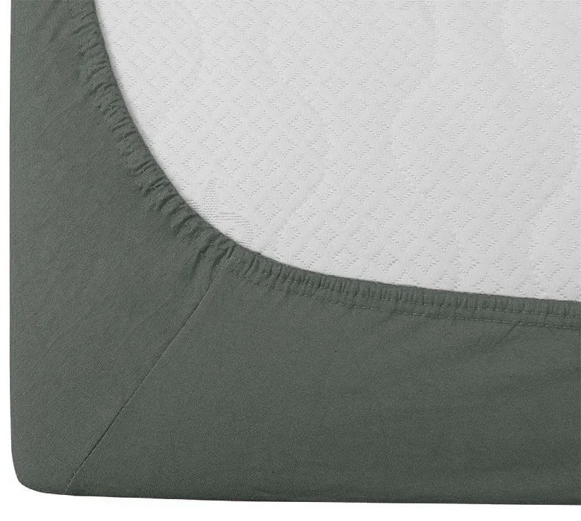 PrzytulneMieszkanie.pl Prześcieradło jersey ciemnozielone 180 x 200 cm