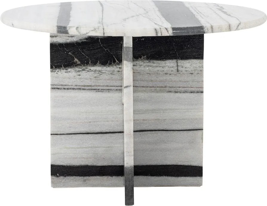 Czarno-biały marmurowy okrągły stolik ø 61 cm Rosito – Bloomingville