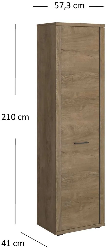 Wysoki regał zamykany dąb lefkas - Aiken 6X